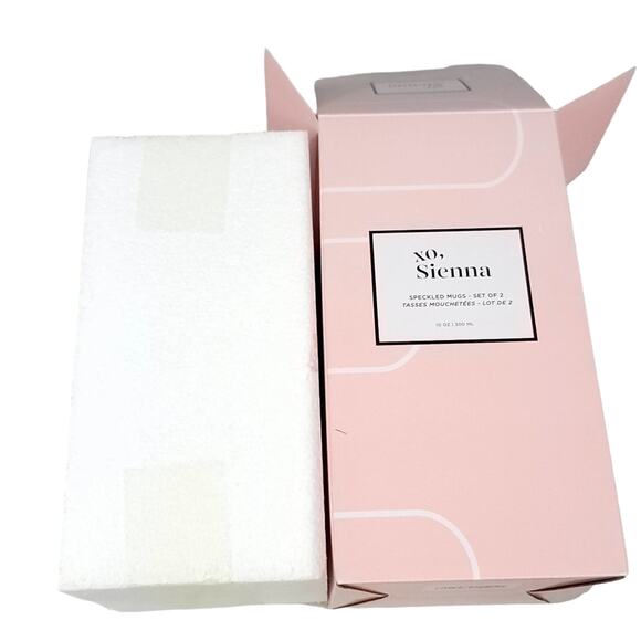 Xo, Sienna Speckled Mugs Set of 2 White and Pink - Picture 5 of 6